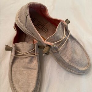 Hey Dude Tan and Pink Athletic Shoes